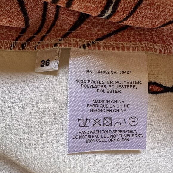 Essentiel Antwerp Womens Top White Textured Silk Floral Bell Sleeves Mod Size 36 - Picture 13 of 14